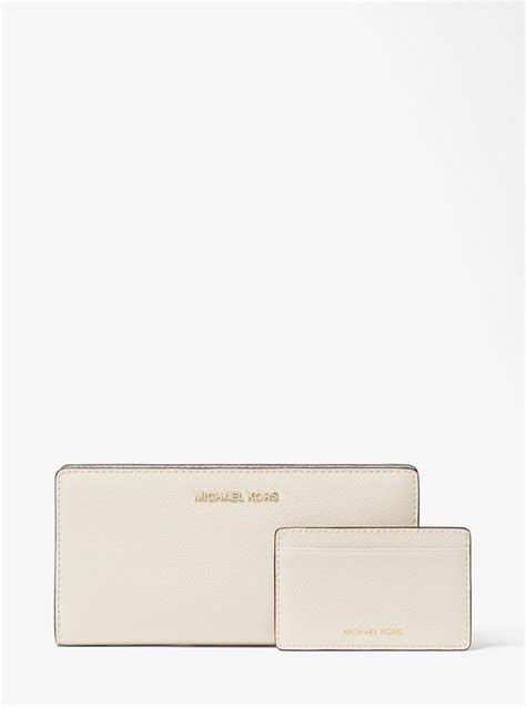 michael kors large crossgrain leather slim wallet|overstock michael kors wallet.